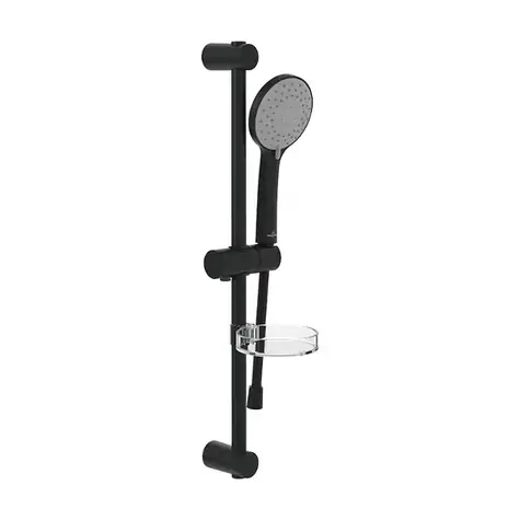 Villeroy & Boch Universal Dusche - Duschkopf, Stange und Schlauchset, 3 Strahlarten, mattschwarz