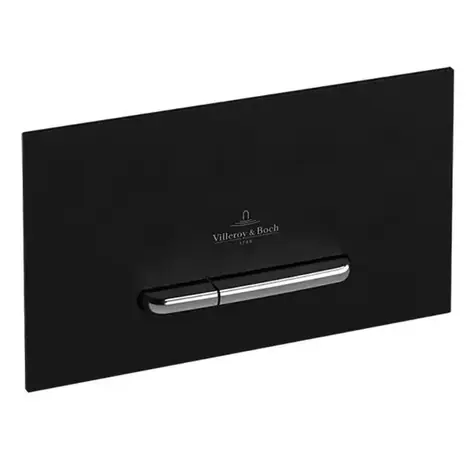 Villeroy & Boch ViConnect - Betätigungsplatte M300, glänzend schwarz/gebürsteter Edelstahl 