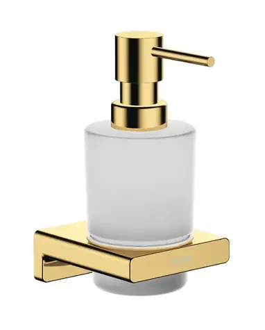 Hansgrohe AddStoris - Seifenspender mit Halterung | Milchglas/poliertes Gold-Look