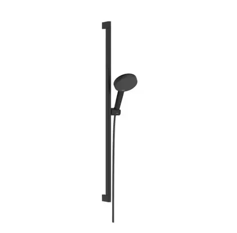 Hansgrohe - Duschkopf-Set mit Stange und Schlauch, 3 Strahlarten, EcoSmart, matt schwarz
