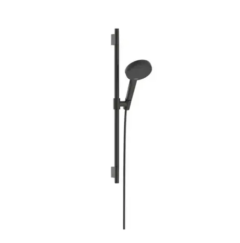 Hansgrohe - Duschkopf-, Stangen- und Schlauchset, 3 Strahlarten, EcoSmart, gebürstetes Schwarzchrom