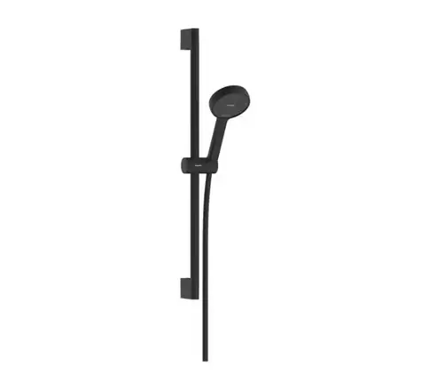 Hansgrohe - Duschkopf-Set mit Stange und Schlauch, 2 Strahlarten, EcoSmart+, matt schwarz