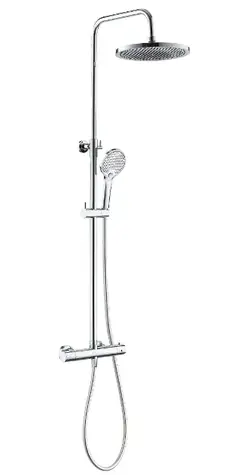 kielle - Duschset mit Thermostat, 24 cm, 3 Düsen, Chrom