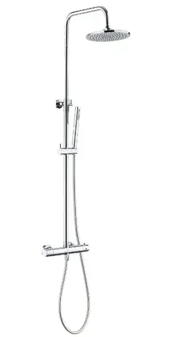 kielle - Duschset mit Thermostat, 20 cm, 1 Strahl, Chrom