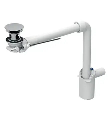 Geberit - Economy-Siphon für Waschbecken mit Überlauf, Ablaufgarnitur mit Zugstange, verchromt