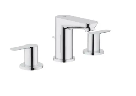 Grohe - Waschtischarmatur mit Ablaufgarnitur, 3-Loch-Montage, Chrom