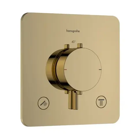 Hansgrohe - Thermostatmischer für Unterputzmontage, für 2 Geräte, polierte Goldoptik