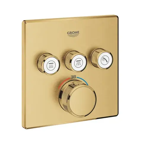 Grohe - Thermostatmischer für Unterputzmontage, 3 Ventile, gebürstet, Cool Sunrise