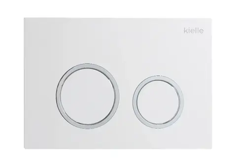 kielle - Flachknopf, glänzend weiß/chrom