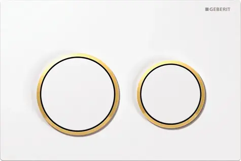 Geberit - Spülknopf, weiß/goldplattiert
