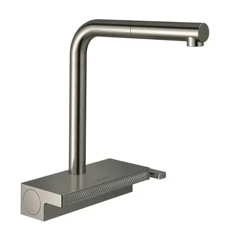 Hansgrohe - Aquno Select Spültischarmatur mit Ausziehbrause und Flachbrause, Sbox, Edelstahloptik
