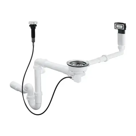 Hansgrohe - Automatischer Ablauf und Überlauf für Einzelwaschbecken aus Granit, Chrom