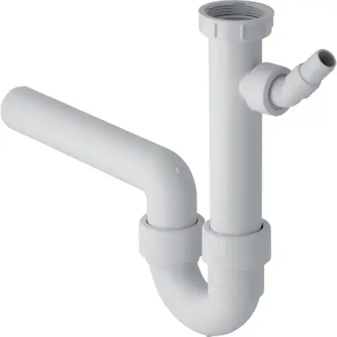 Geberit - Geruchsverschluss für Spülbecken, mit abgewinkelter Schlauchschelle, horizontalem Auslass, d 50 mm