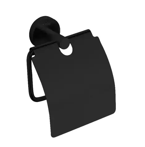 kielle - Toilettenpapierhalter mit Deckel, mattschwarz
