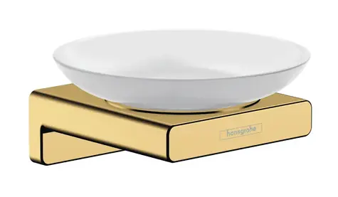 Hansgrohe - Seifenschale mit Halter, mattiertes Glas/poliertes Gold-Look