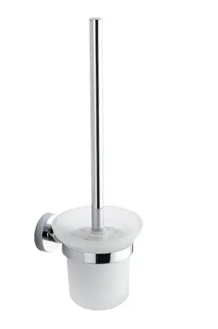 kielle - Wand-WC-Bürste mit Halterung, Milchglas/Chrom