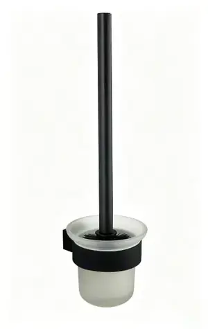 kielle - Wand-WC-Bürste mit Halterung, Milchglas/Mattschwarz