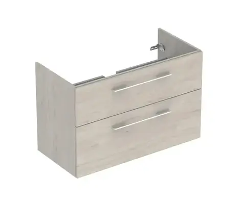 Geberit - Waschtischunterschrank 120 x 45 x 43 cm, 2 Schubladen, Hell-Hickory