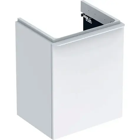 Geberit - Waschtischunterschrank, 49 x 41 x 62 cm, 1 Tür, Scharniere links, Hochglanzweiß/Mattweiß