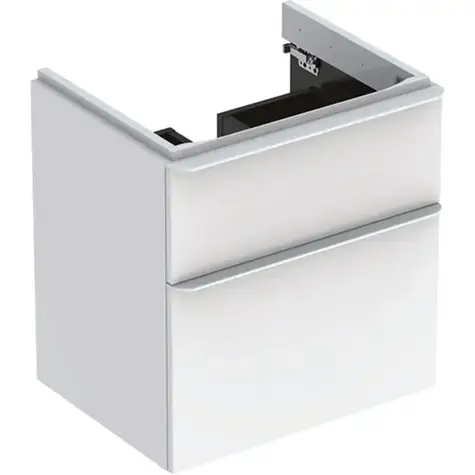 Geberit - Waschtischunterschrank, 58 x 47 x 62 cm, 2 Schubladen, Hochglanzweiß/Mattweiß