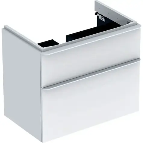 Geberit - Waschtischunterschrank, 73 x 47 x 62 cm, 2 Schubladen, Hochglanzweiß/Mattweiß