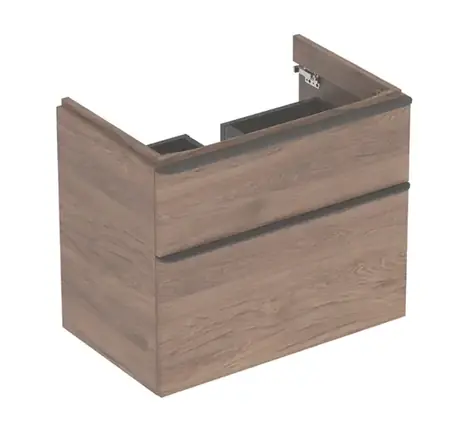 Geberit - Waschtischunterschrank, 73 x 47 x 62 cm, 2 Schubladen, Nussbaum/Lava