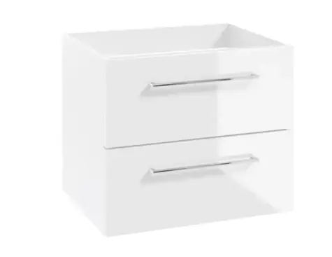 kielle - Waschbeckenunterschrank, 60x50x46 cm, 2 Schubladen, weiß glänzend