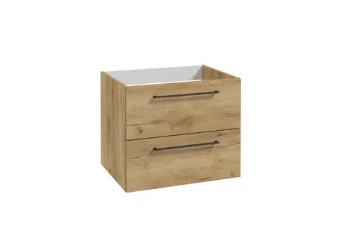 kielle - Waschbeckenunterschrank, 60x50x46 cm, 2 Schubladen, goldene Eiche