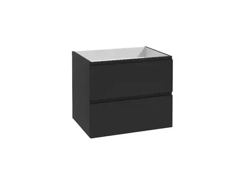 kielle - Waschtischunterschrank, 60x55x46 cm, 2 Schubladen, mattschwarz