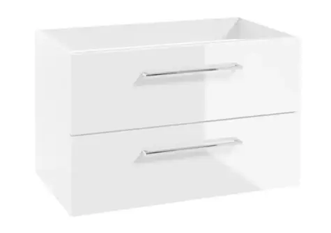 kielle - Waschbeckenunterschrank, 80x50x46 cm, 2 Schubladen, weiß glänzend