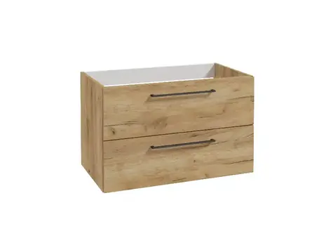kielle - Waschbeckenunterschrank, 80x50x46 cm, 2 Schubladen, goldene Eiche