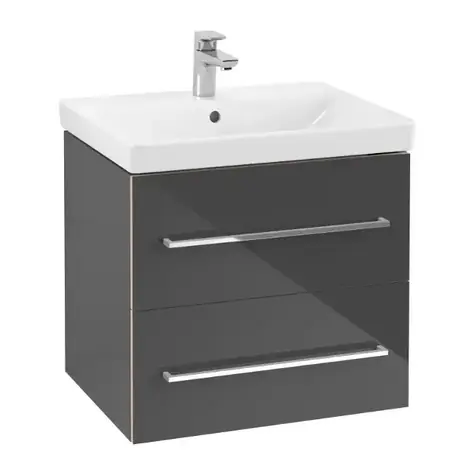 Villeroy & Boch - Waschtischunterschrank, 58 x 51 x 45 cm, 2 Schubladen, Kristallgrau
