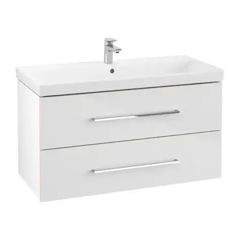 Villeroy & Boch - Waschtischunterschrank, 98 x 51 x 45 cm, 2 Schubladen, Kristallweiß