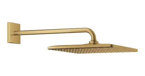 Grohe - Kopfbrause 310 Mono Cube 9,5 l/min, 1 Strahlart, Brausearm 42 cm, gebürstet, Cool Sunrise