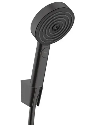 Hansgrohe - Duschkopf-Set mit Halterung und Schlauch, 3 Strahlarten, EcoSmart, matt schwarz