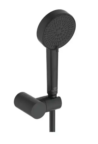 Ideal Standard - Duschkopf, Halterung und Schlauchset, 2 Düsen, seidenmatt schwarz