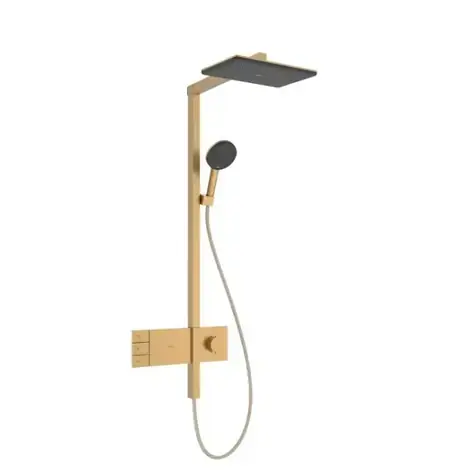Hansgrohe - Duschset mit Thermostat, 21 x 34 cm, 3 Strahlarten, EcoSmart, gebürstete Bronze