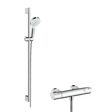 Hansgrohe - Vario Duschset mit Thermostat Ecostat 1001 CL, 2 Strahlarten, weiß/chrom