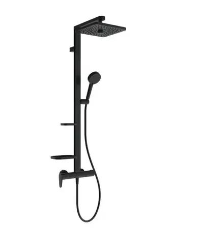 Ideal Standard - Duschset mit Mischbatterie, 26 x 26 cm, 2 Düsen, Seidenschwarz