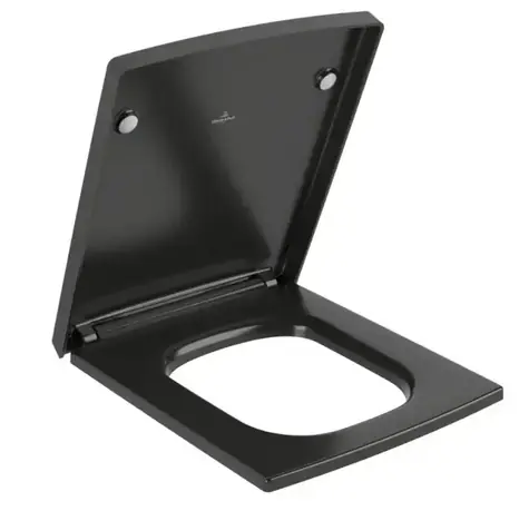 Villeroy & Boch - WC-Sitz, Soft-Close, QuickRelease, Rein Schwarz