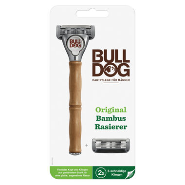 BULLDOG Original Bambusrasierer + 2 Ersatzköpfe / Rasierer