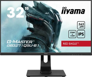 32" IIYAMA G-MASTER GB3271QSU-B1 schwarz / IPS / 2560 x 1440 / 1200:1 / 400cd-m2 / 1ms / HDMI+DP / Repro