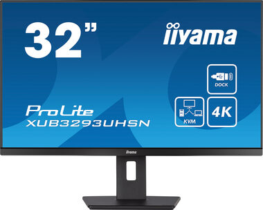 31.5" IIYAMA XUB3293UHSN-B5 / IPS / 3840x2160 / 1000:1 / 350cd-m2 / HDMI+DP+USB-C / VESA