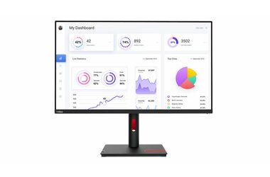 31,5" Lenovo ThinkVision T32p-30 schwarz / IPS / 3840x2160 / 4ms / 1000:1 / 350cd-m2 / DP+HDMI / Pivot / VESA 