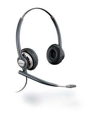 Plantronics EncorePro HW720 / Binaurales Headset mit Clip / Schwarz