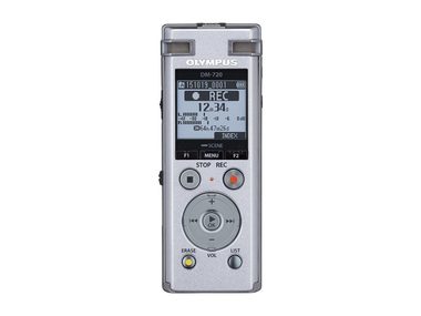 Olympus Diktiergerät DM-720 silber / Integrierter Speicher 4 GB / SD bis 32 GB