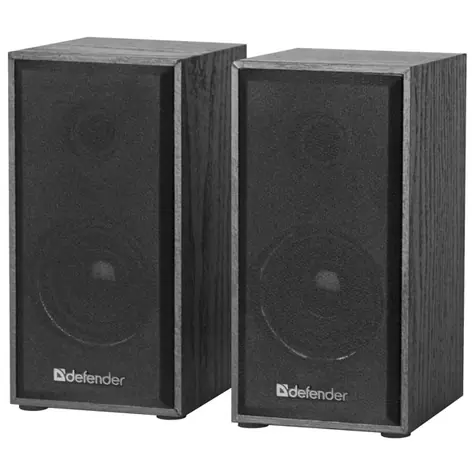 Defender SPK 240 Lautsprecher 2.0 / 2x 3W / Lautstärkeregelung / USB+3,5mm / Holz / Schwarz