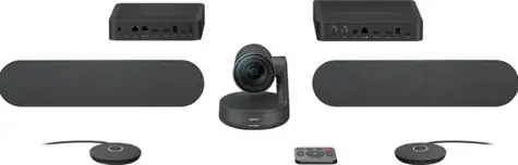 Logitech RALLY PLUS System / Konferenzkamera + 2x Tischmikrofon + 2x Lautsprecher + Hub