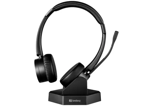 Sandberg Bluetooth Office Headset Pro+ / kabelloses Headset / Bluetooth 5.0 / Ladestation / schwarz