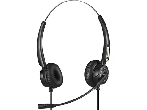 Sandberg Headset Pro Stereo schwarz / Kopfhörer mit Mikrofon / USB + RJ9/11 